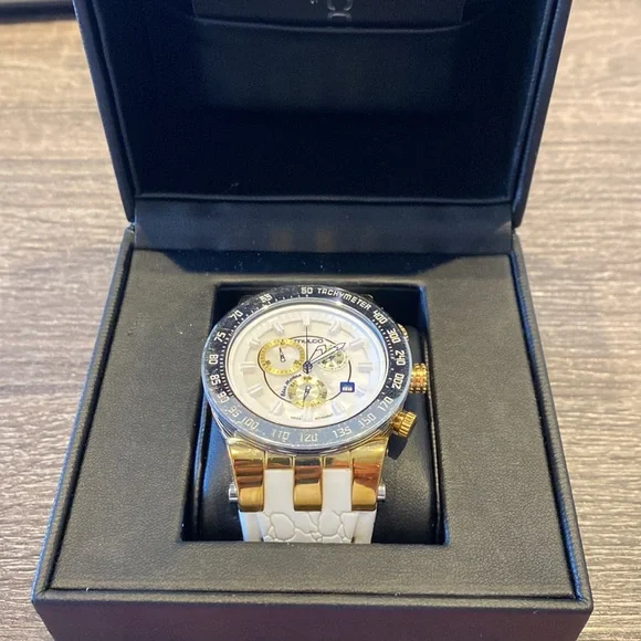 Mulco Unisex watch.  White band. Gold and silver bessel and trim - Picture 3 of 3